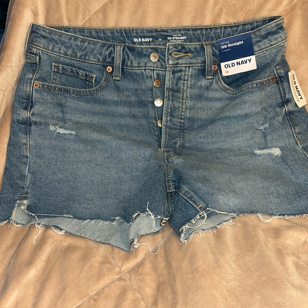 Old Navy Women's OG Straight Blue Jean Shorts size 12